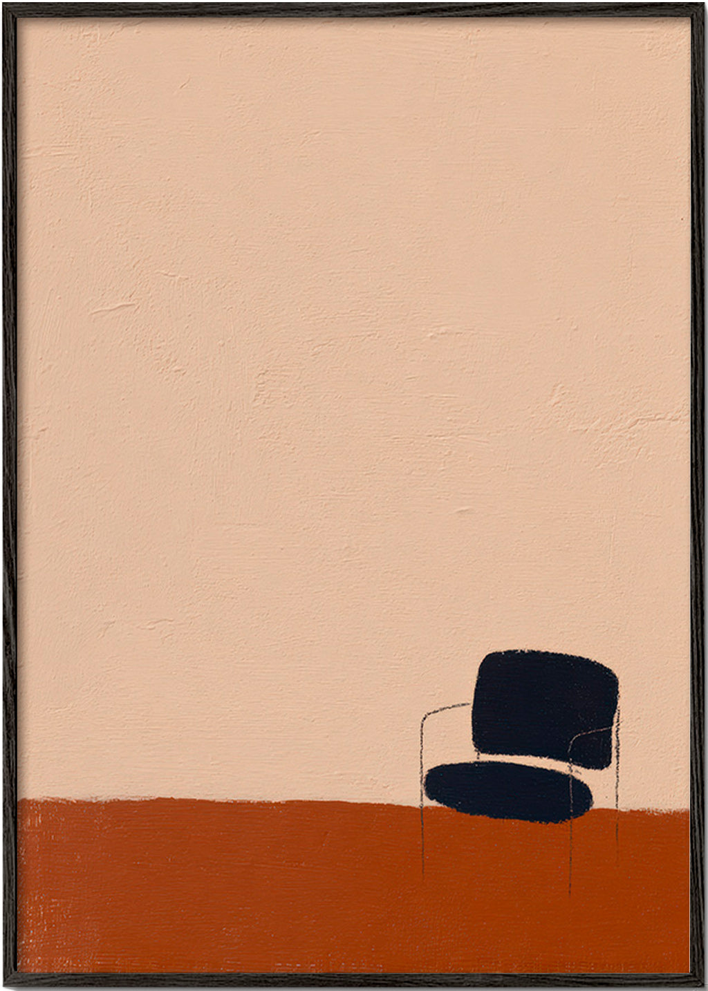 Quadro minimalista com cadeira e chão ocre