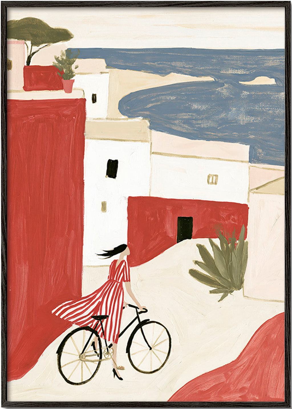 Ilustração bicicleta costeira