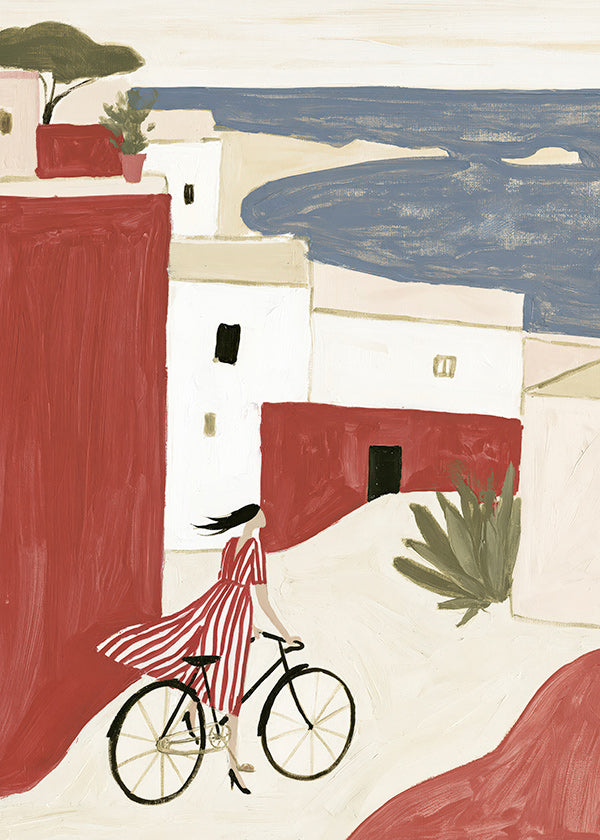 Ilustração bicicleta costeira