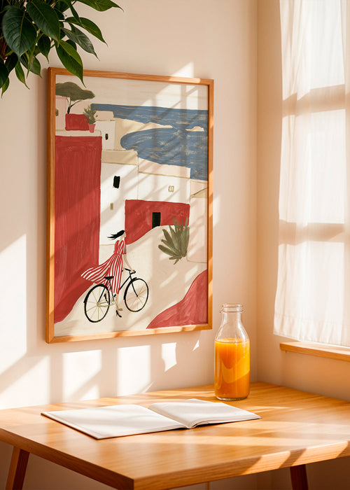 Ilustração bicicleta costeira