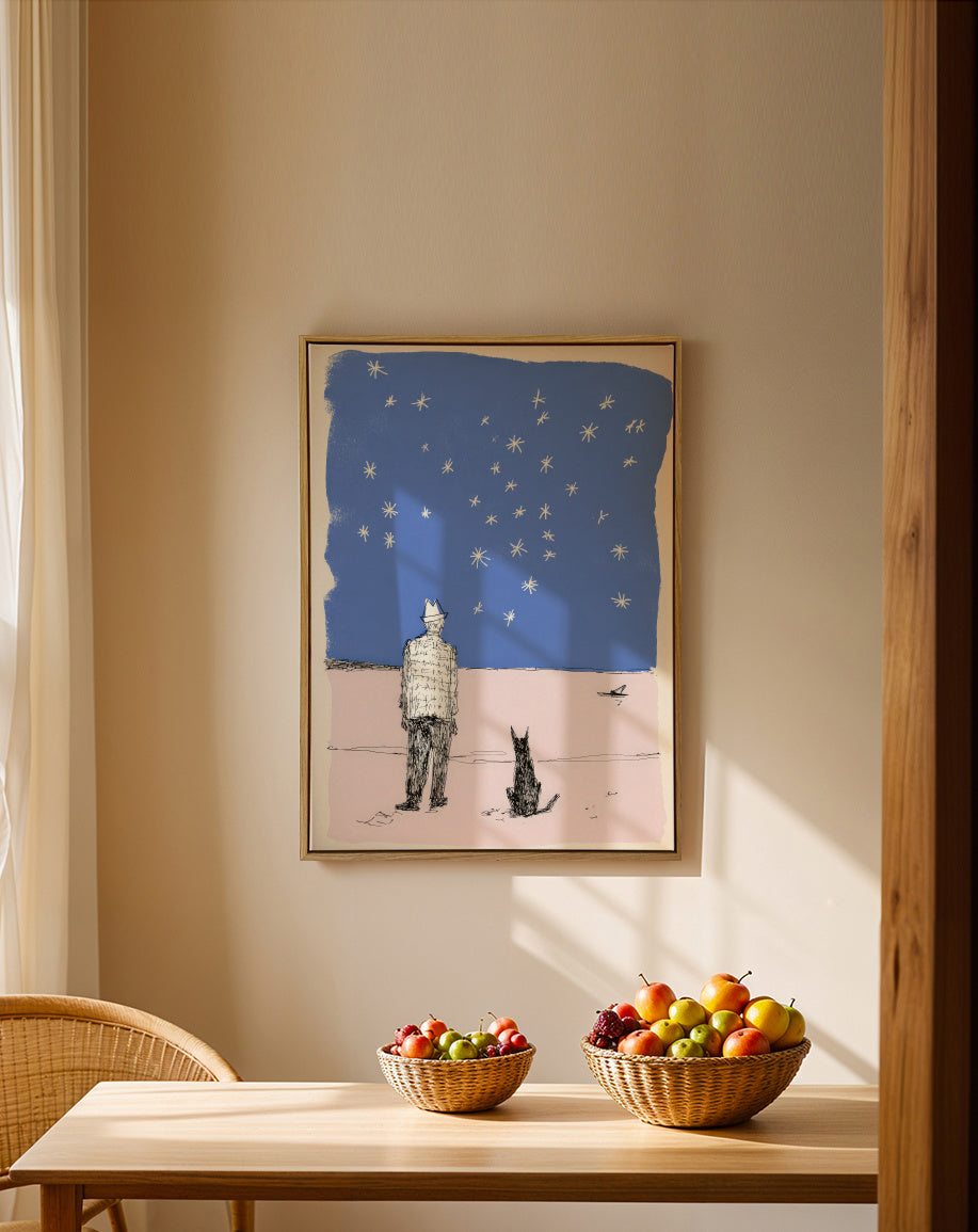 Under the Stars - Framed canvas in an interior