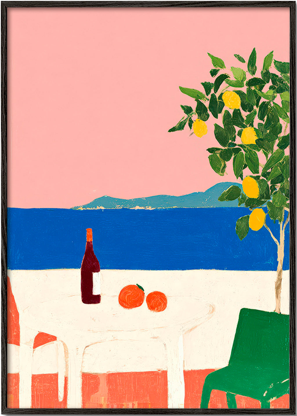 Arte para cozinha Riviera rosa com limoeiro