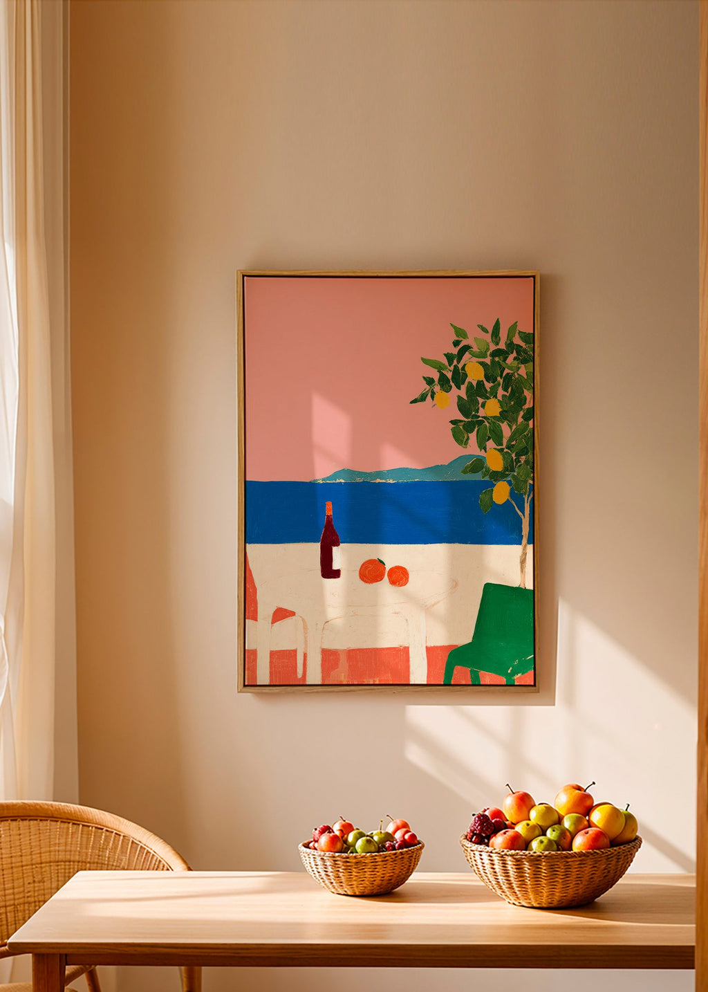Arte para cozinha Riviera rosa com limoeiro