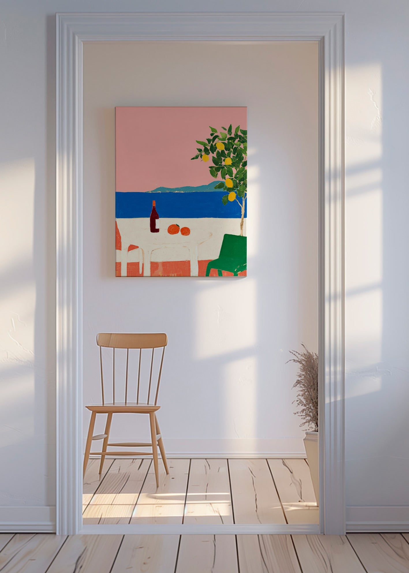 Arte para cozinha Riviera rosa com limoeiro