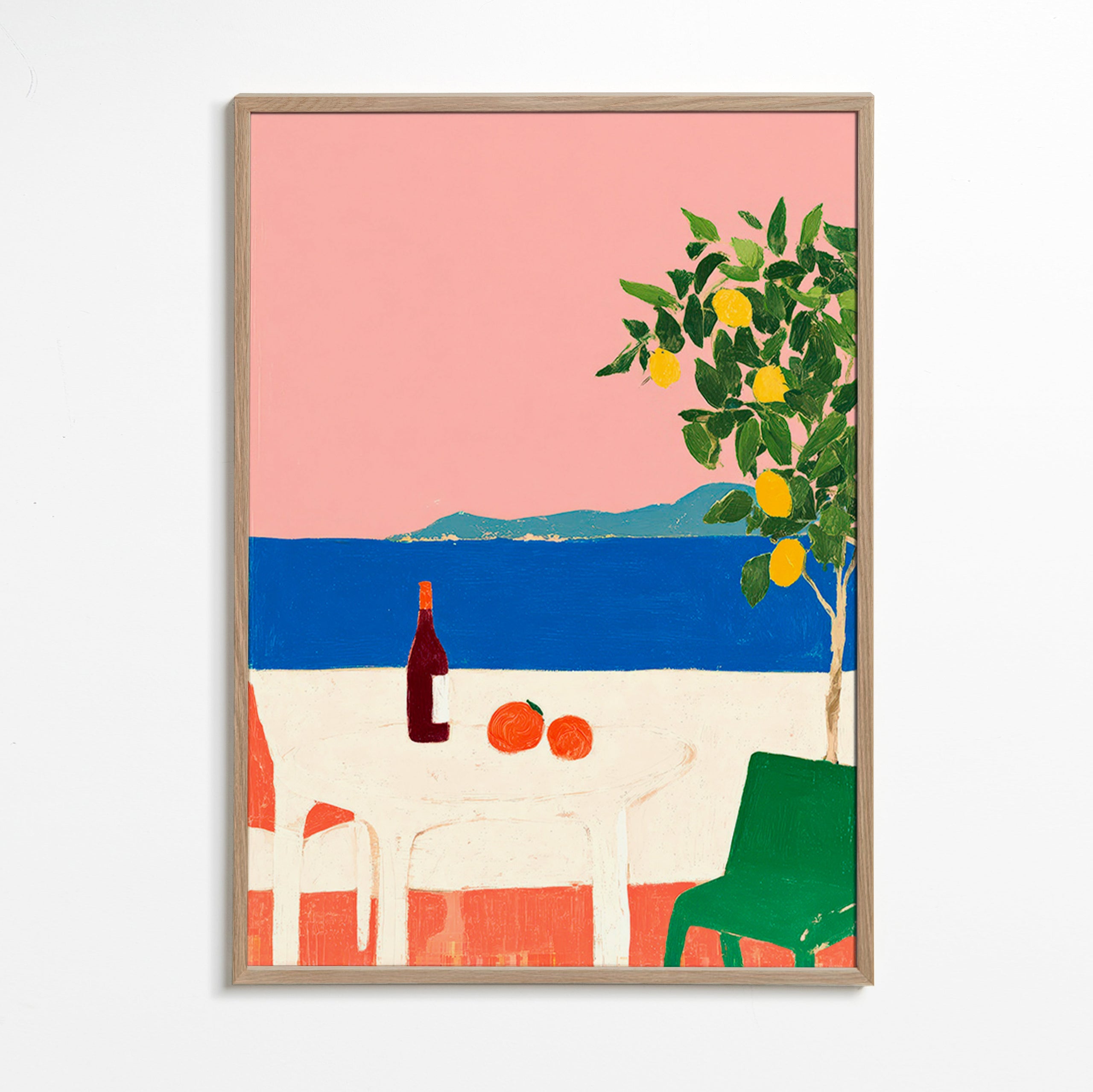 Arte para cozinha Riviera rosa com limoeiro