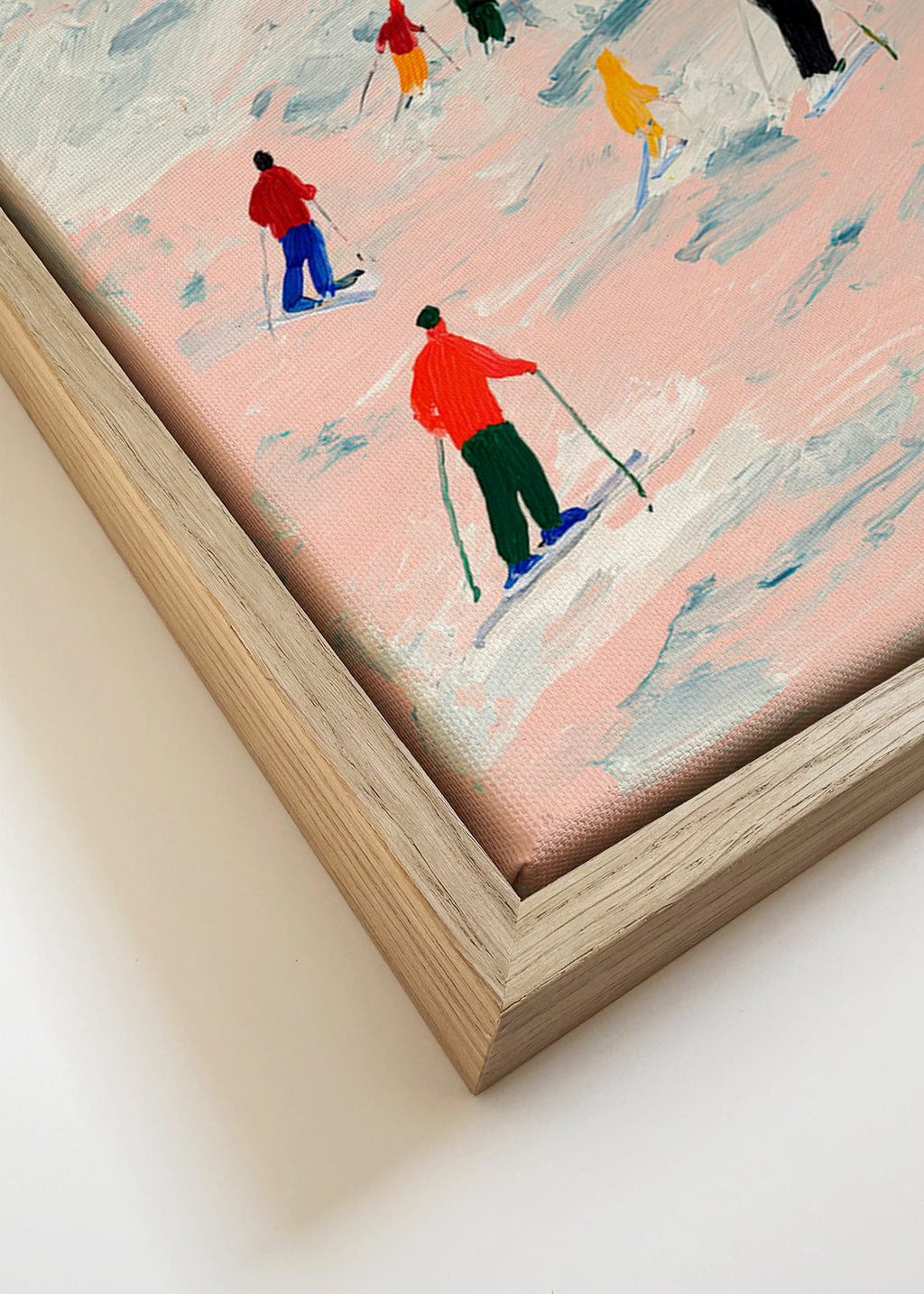 Quadro desportivo esqui em encosta colorida