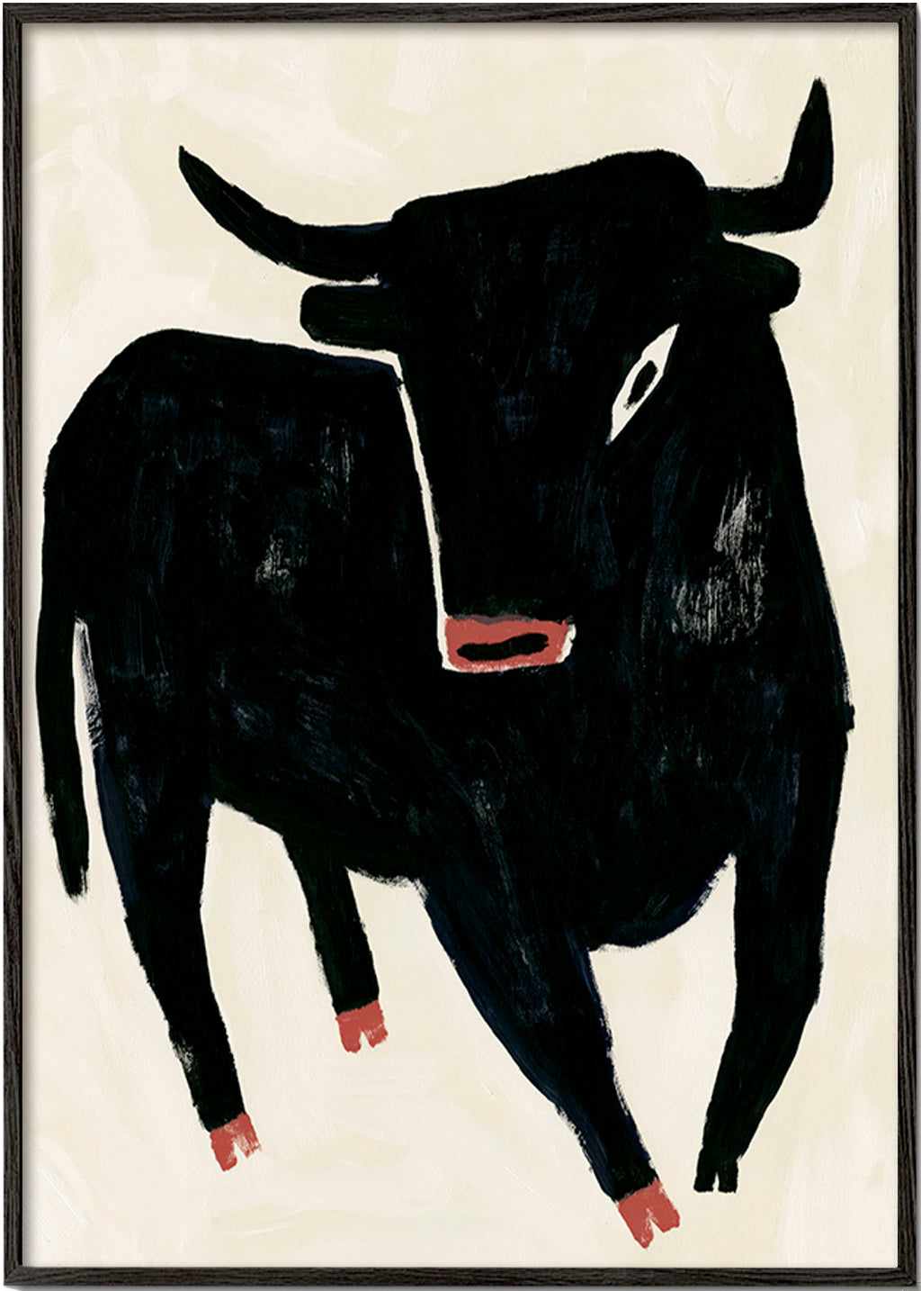 Quadro touro negro expressivo