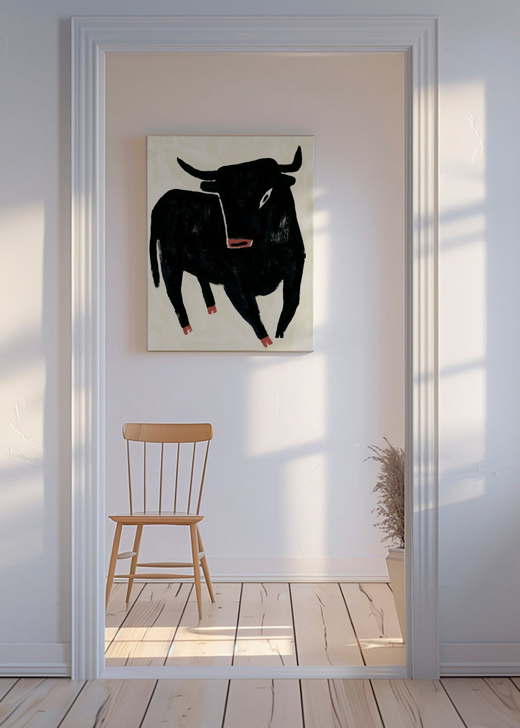 Quadro touro negro expressivo