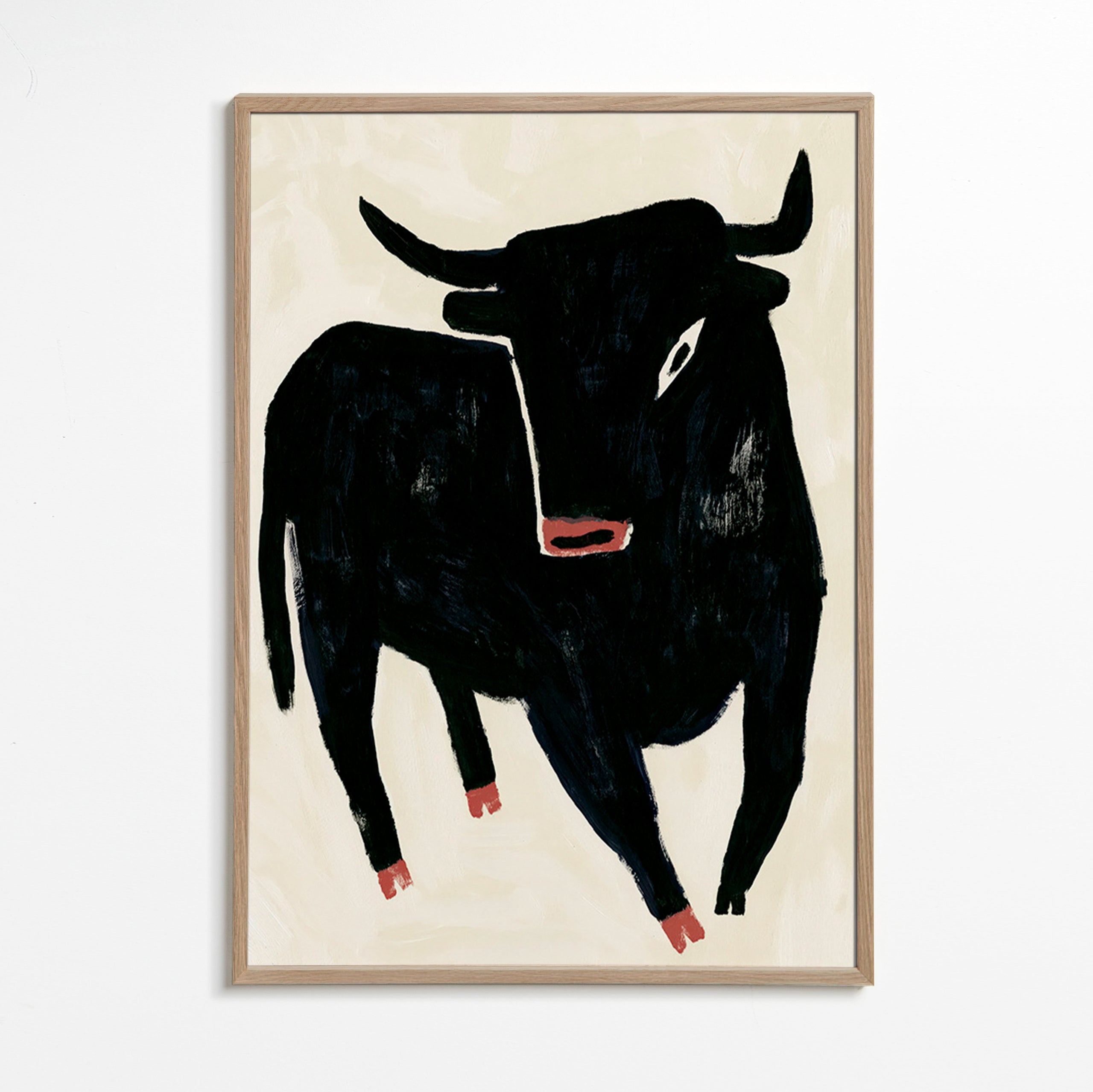 Quadro touro negro expressivo