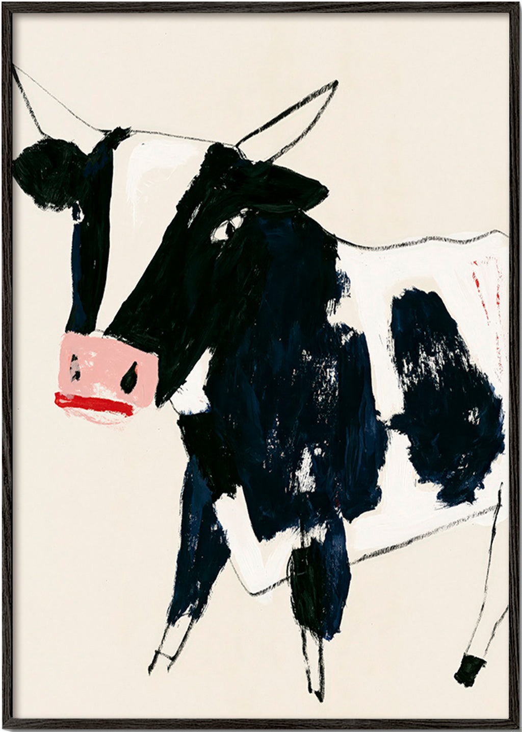 Obra vaca com pinceladas divertidas