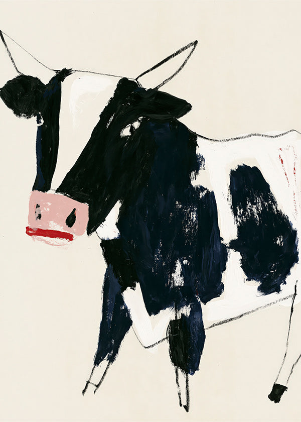 Obra vaca com pinceladas divertidas