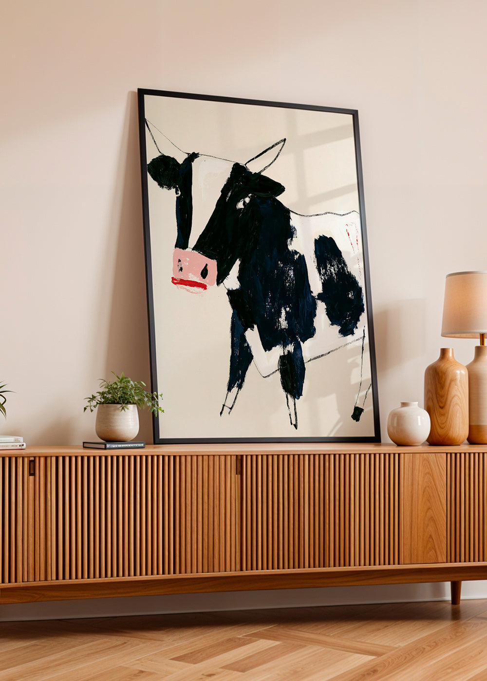Obra vaca com pinceladas divertidas