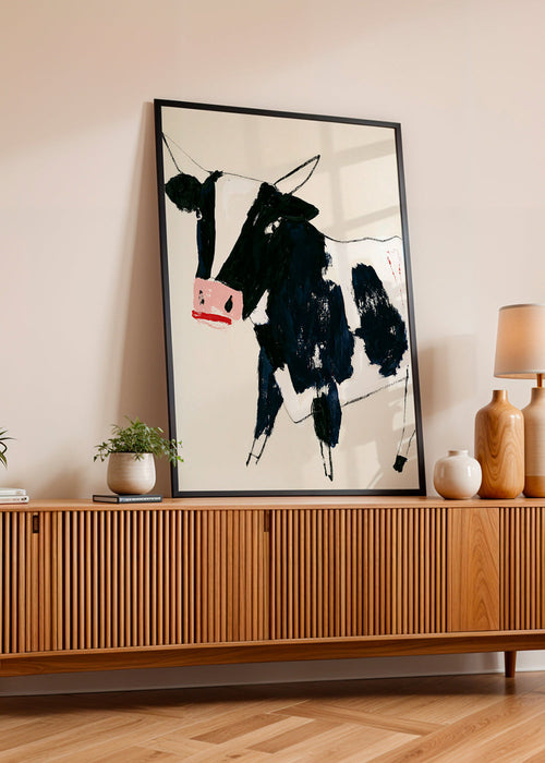 Obra vaca com pinceladas divertidas