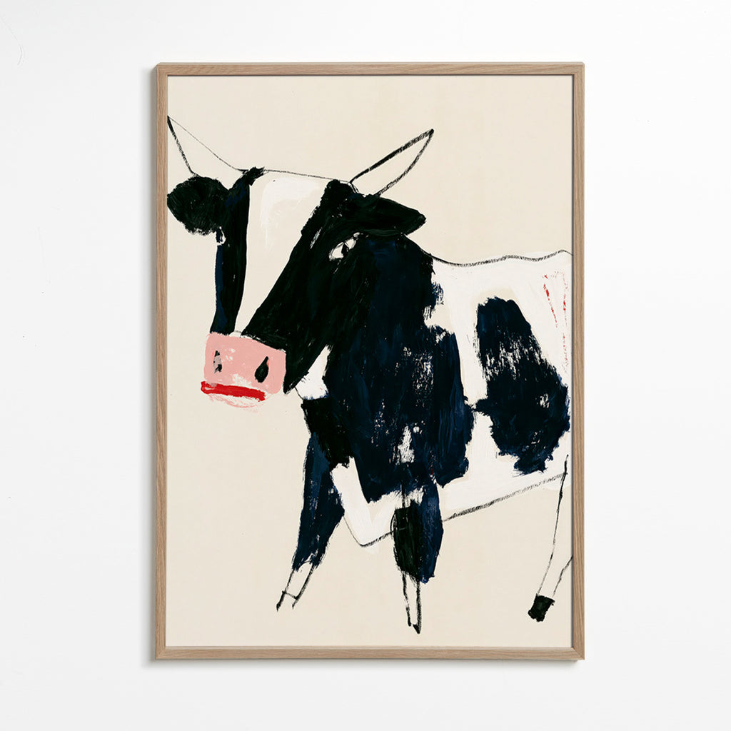 Obra vaca com pinceladas divertidas