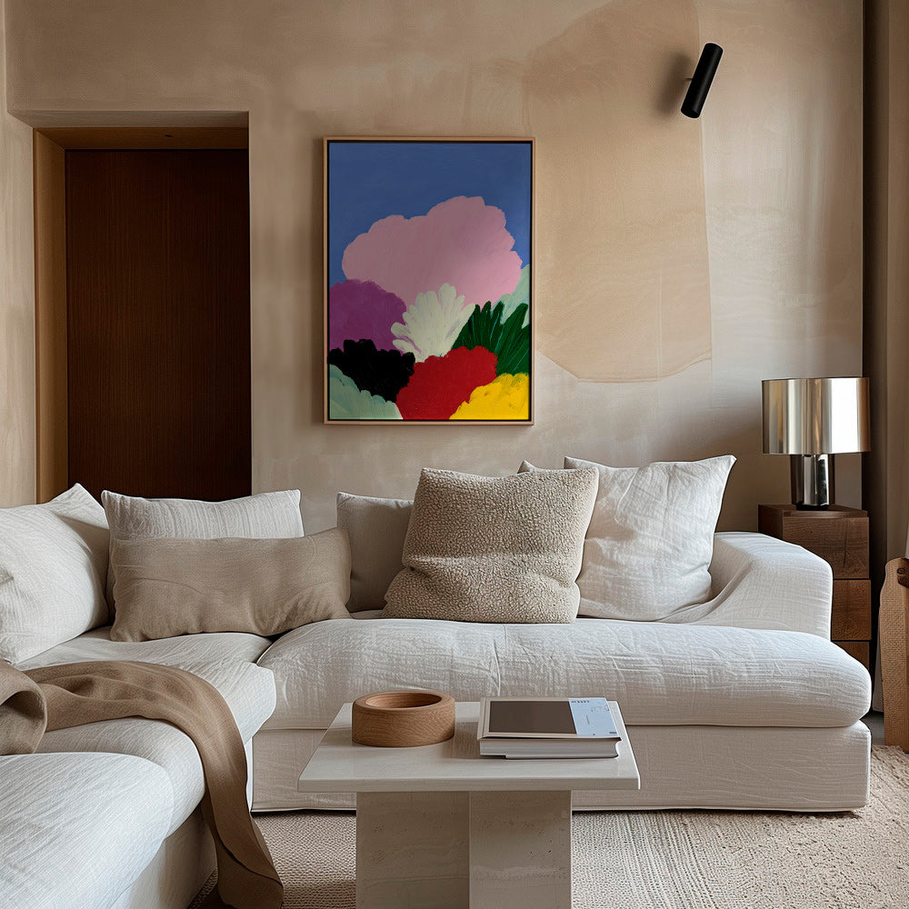 Estampa botânica Bloomscape com flores abstratas