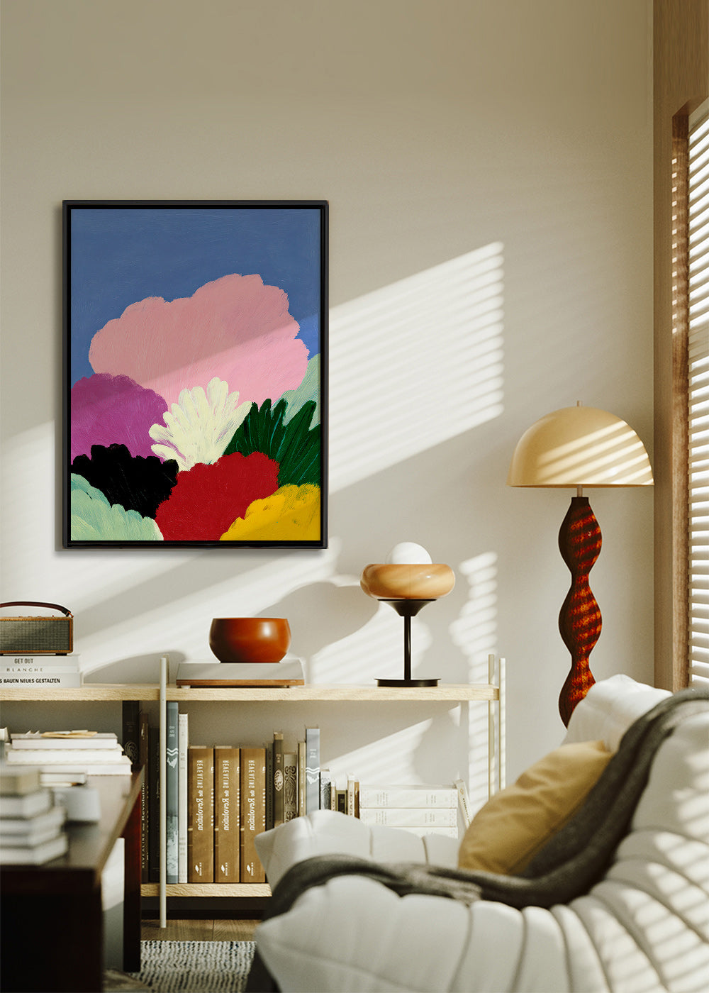 Estampa botânica Bloomscape com flores abstratas