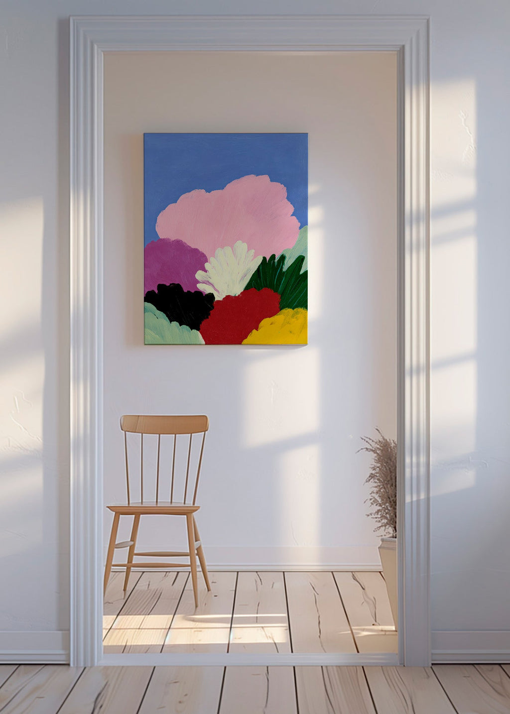 Estampa botânica Bloomscape com flores abstratas