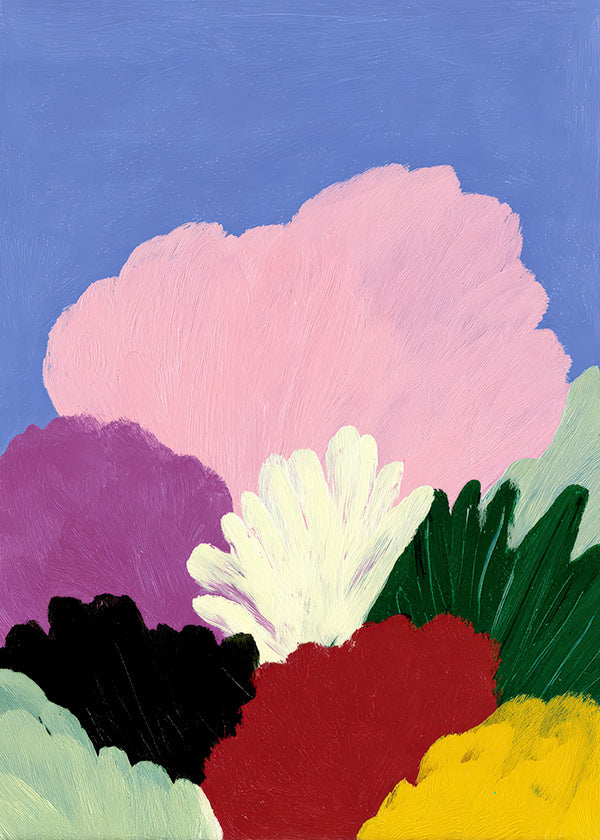 Estampa botânica Bloomscape com flores abstratas