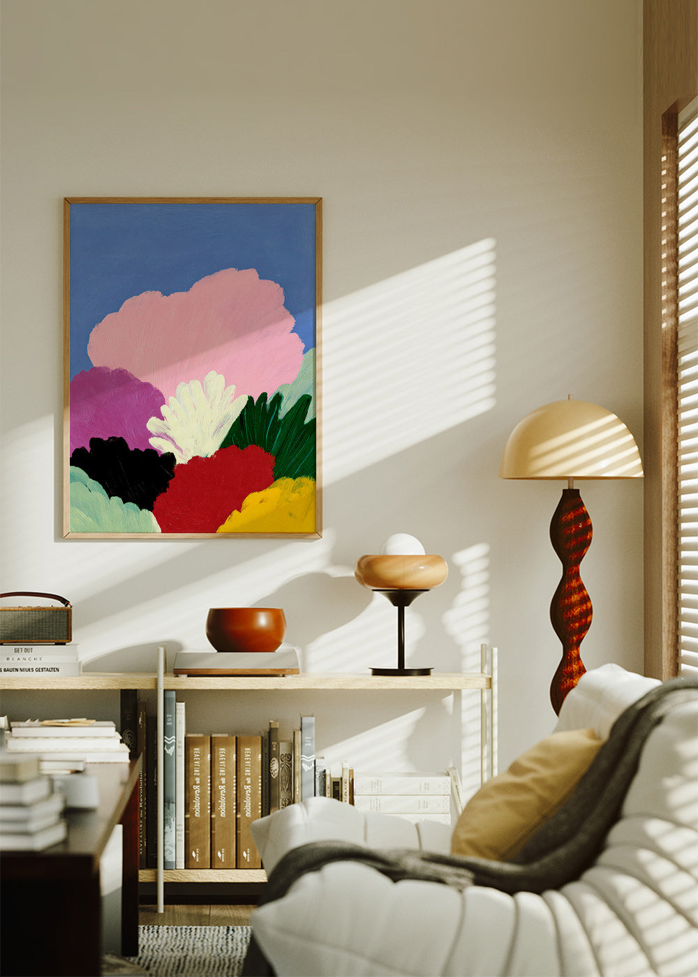 Estampa botânica Bloomscape com flores abstratas