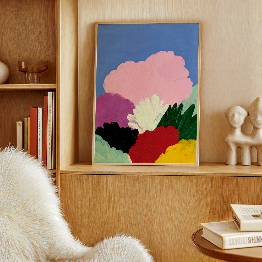 Estampa botânica Bloomscape com flores abstratas