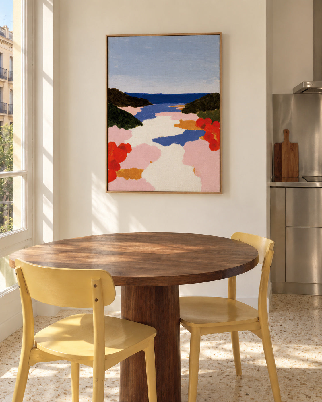 Coastal Bloom - Framed canvas in an interior