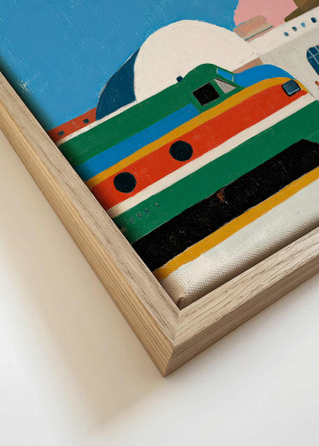 Arte de estação com comboio colorido