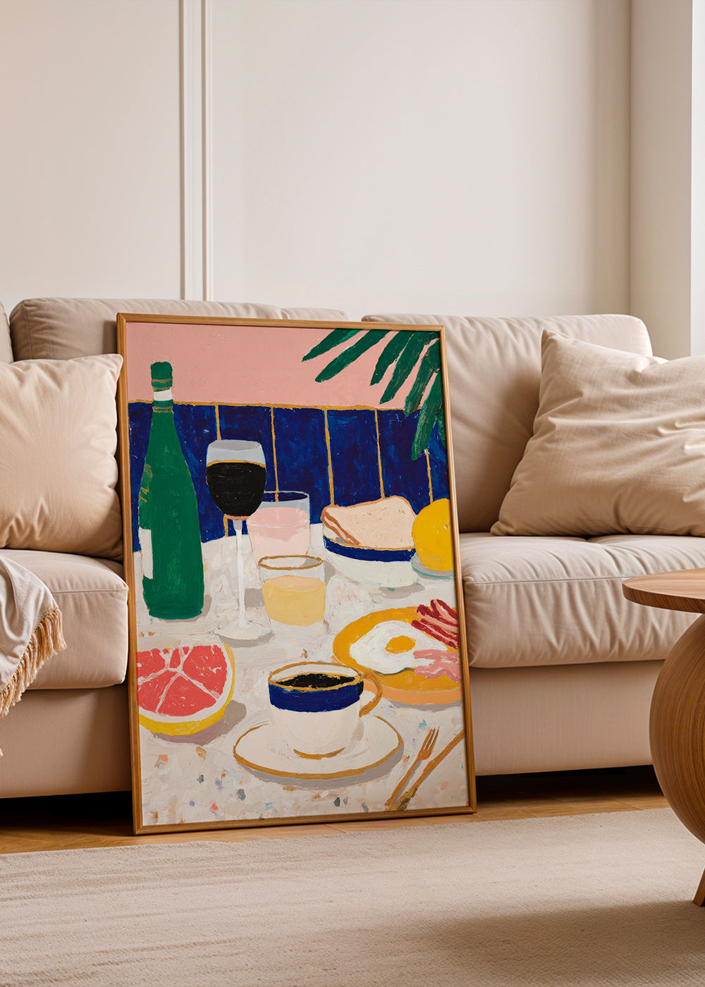 Arte para cozinha: natureza-morta com café e citrinos