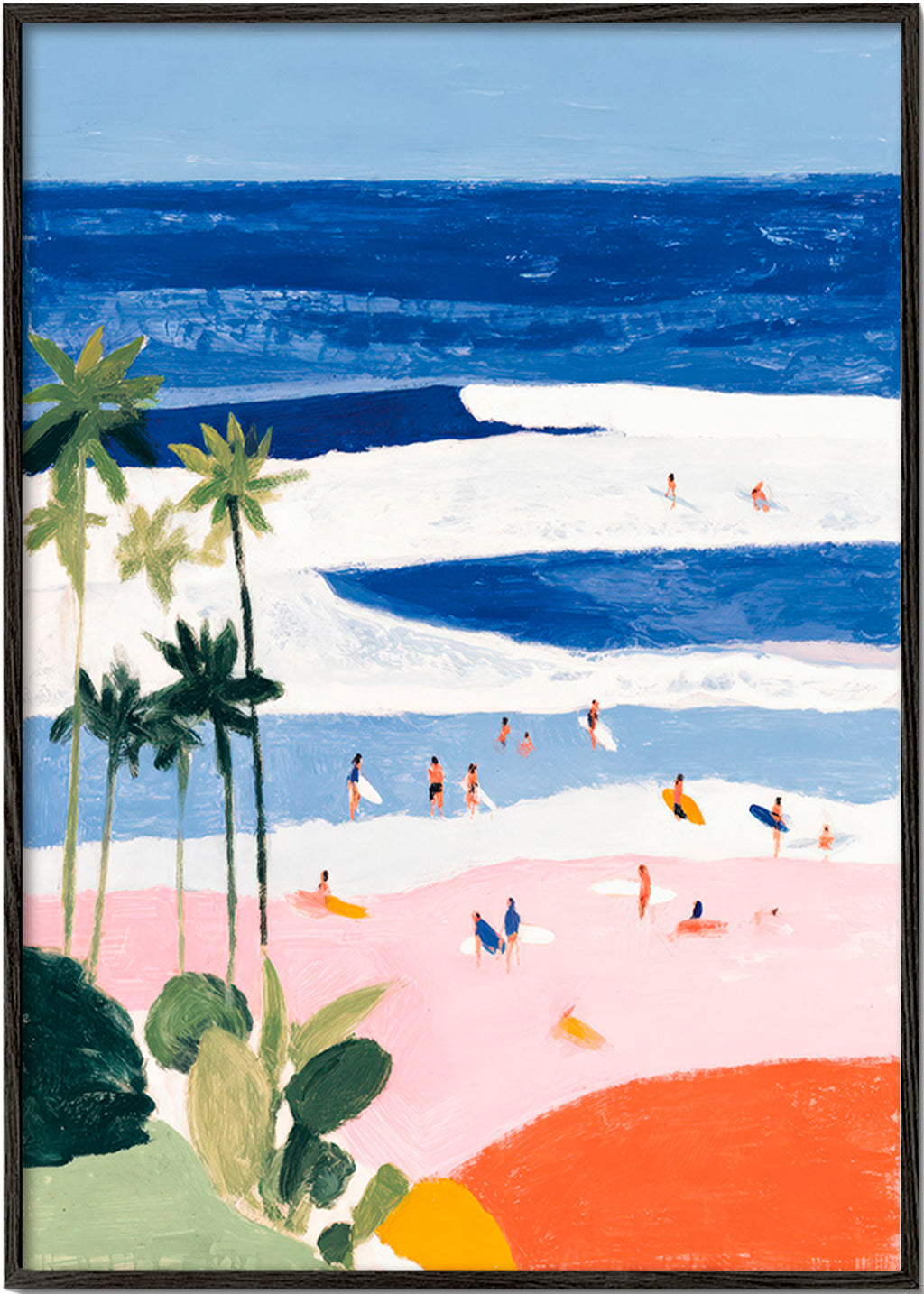 Cuadro de paisaje praia e surf