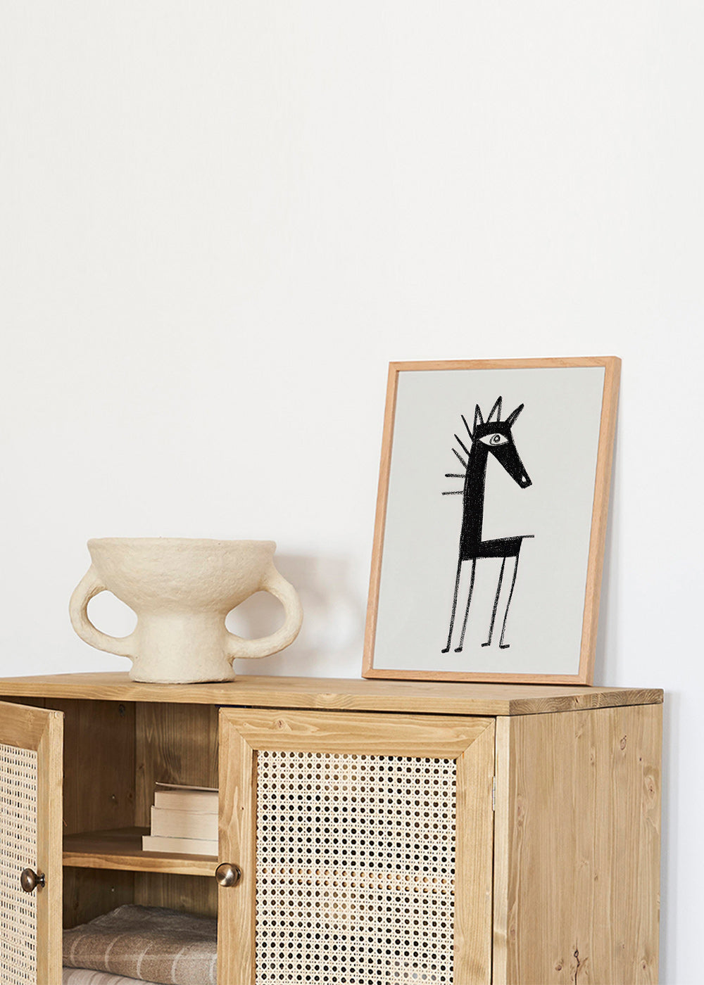 Quadro criatura minimal em traço