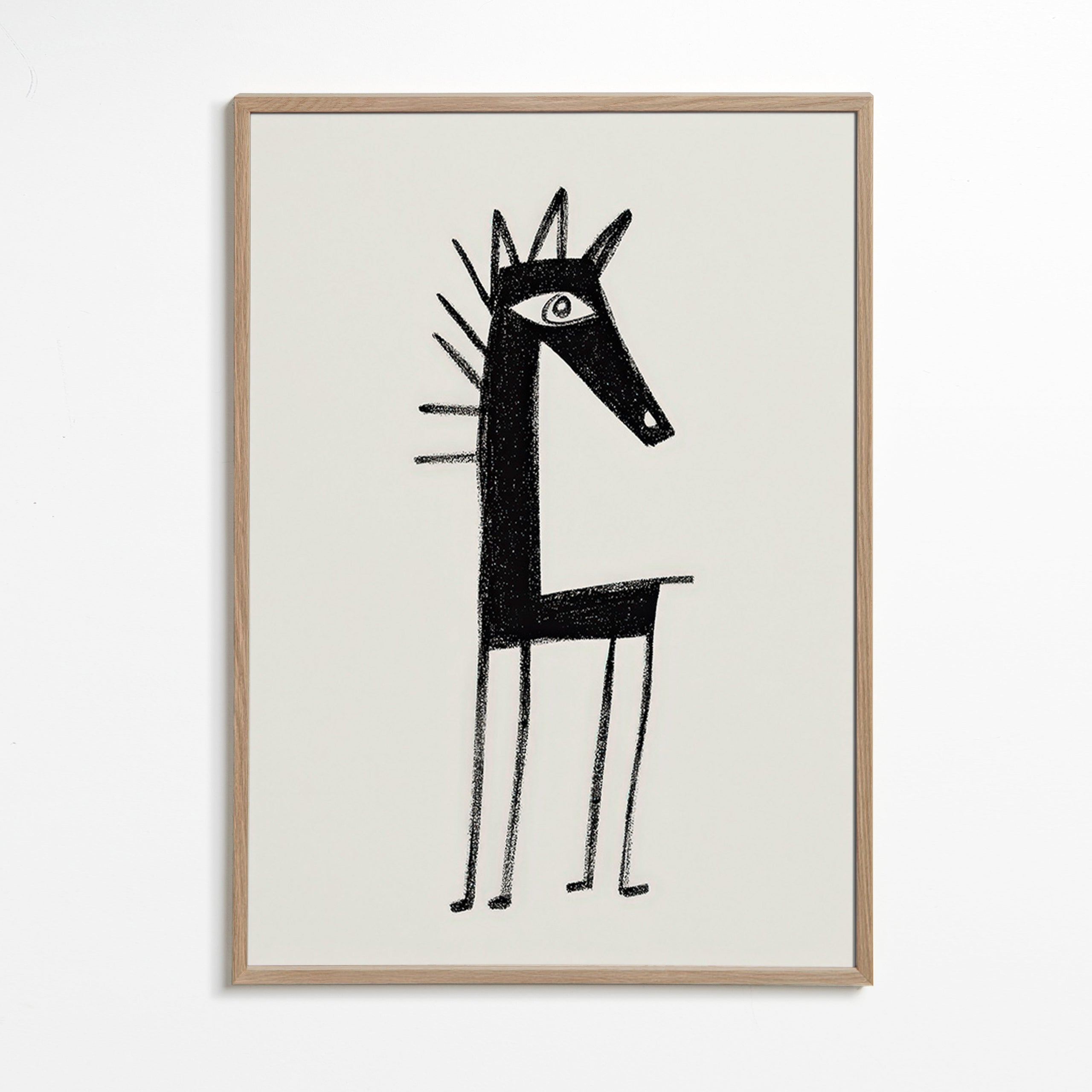Quadro criatura minimal em traço