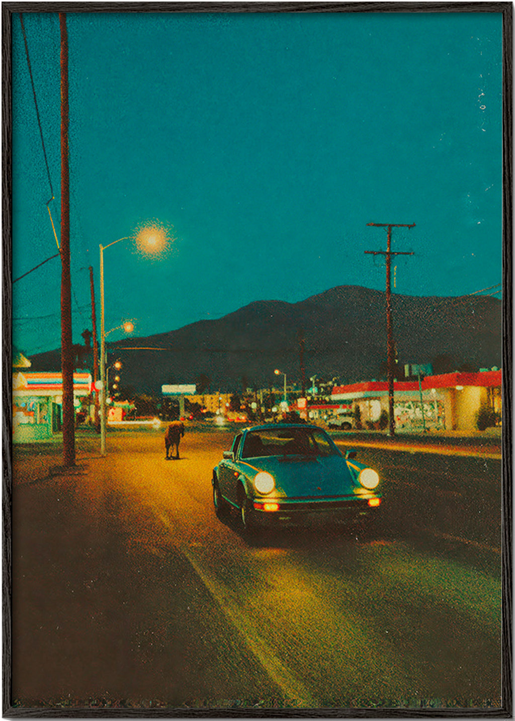 Arte para paisagem: estrada deserta à noite