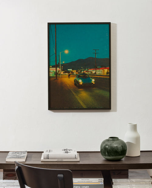 Arte para paisagem: estrada deserta à noite