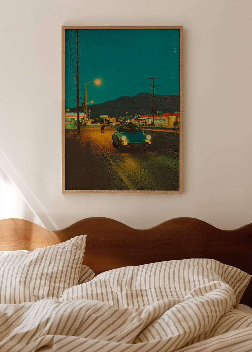 Arte para paisagem: estrada deserta à noite