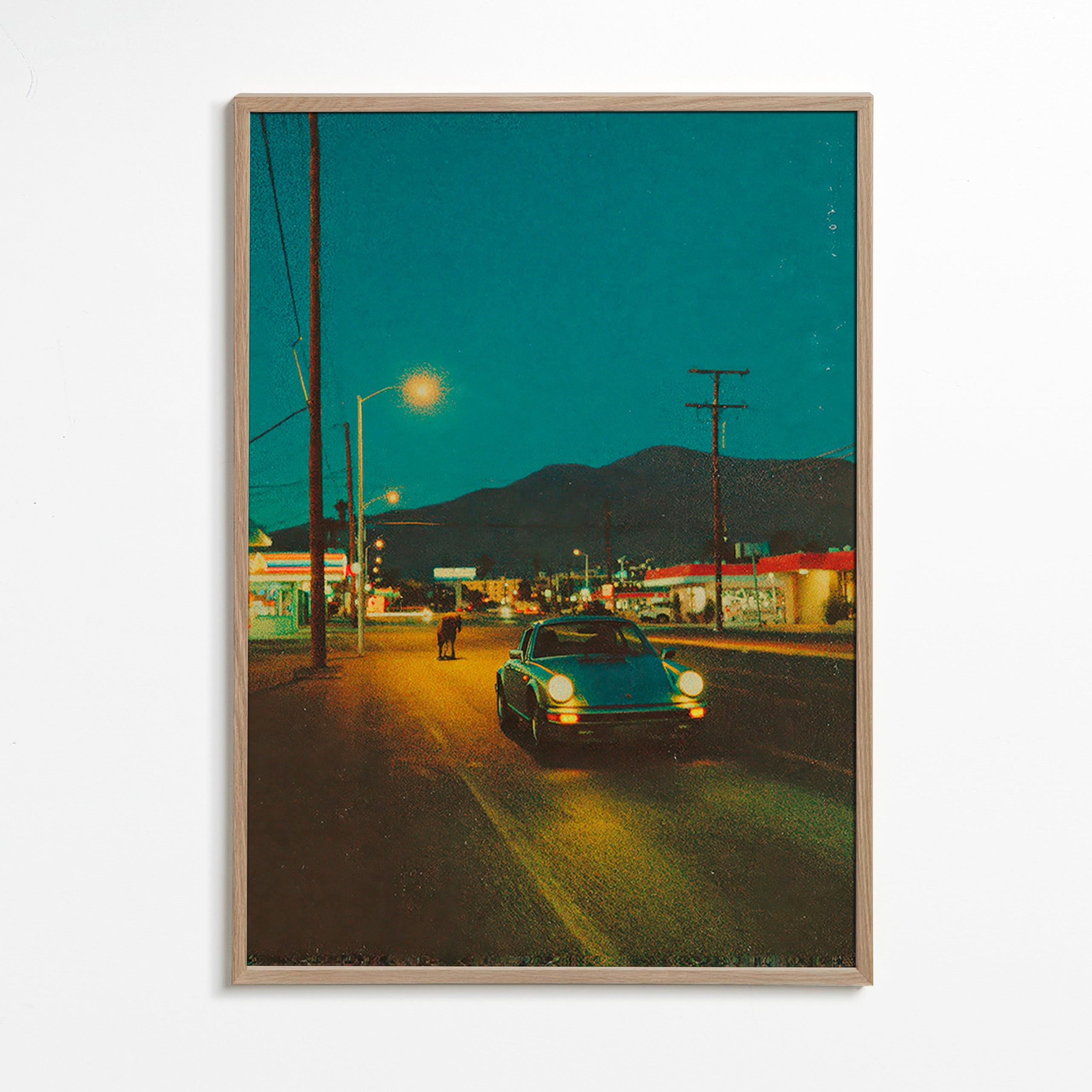 Arte para paisagem: estrada deserta à noite