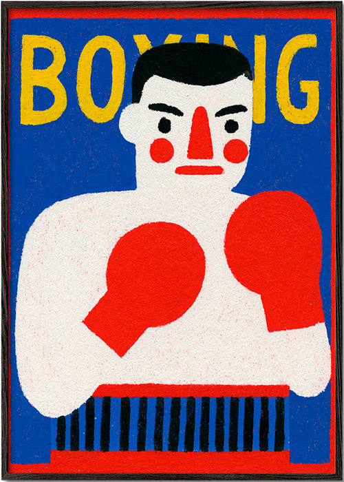 Arte desportiva com boxeador ilustrado