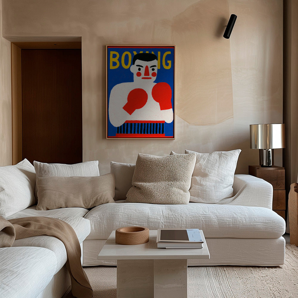 Arte desportiva com boxeador ilustrado