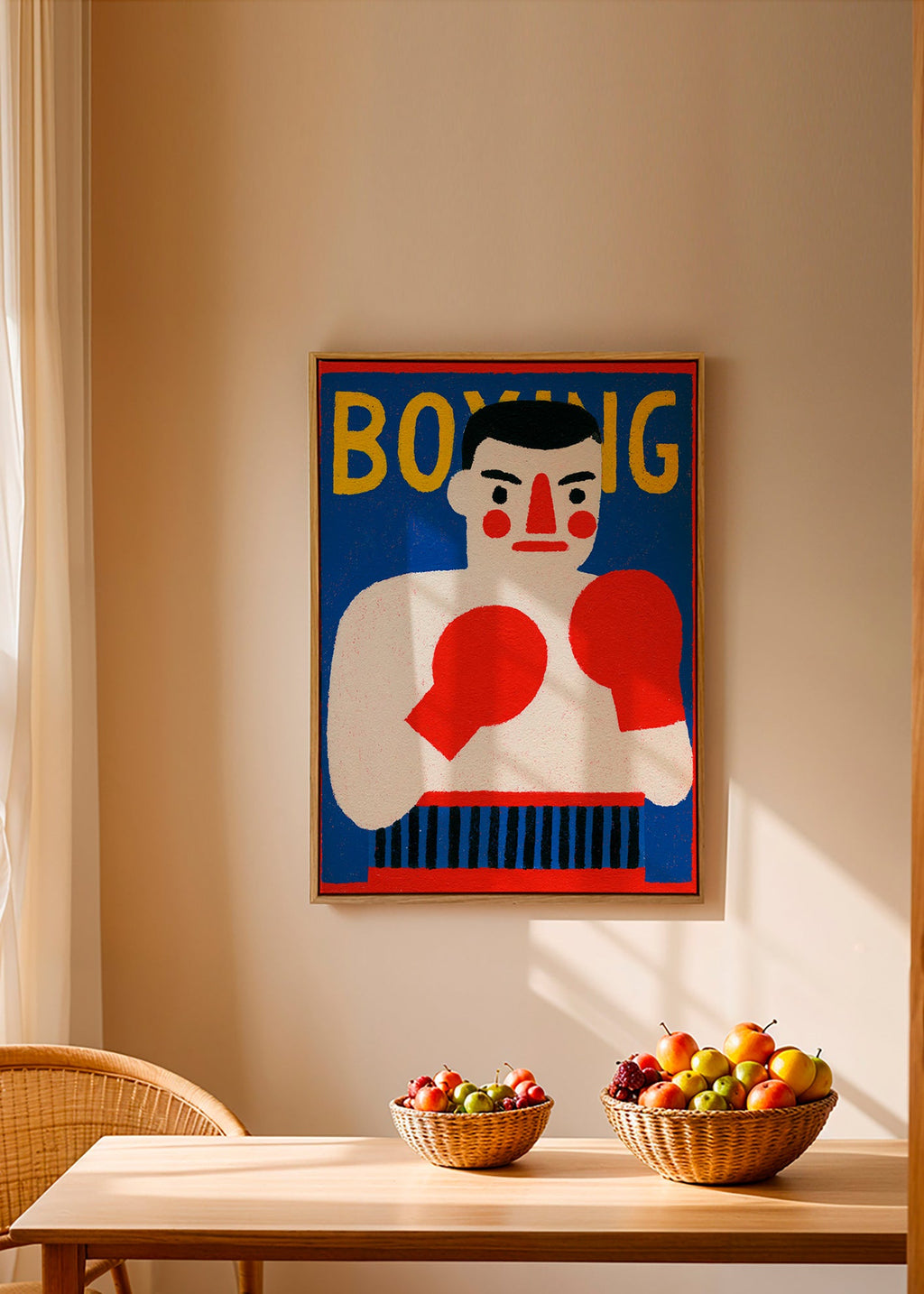 Arte desportiva com boxeador ilustrado