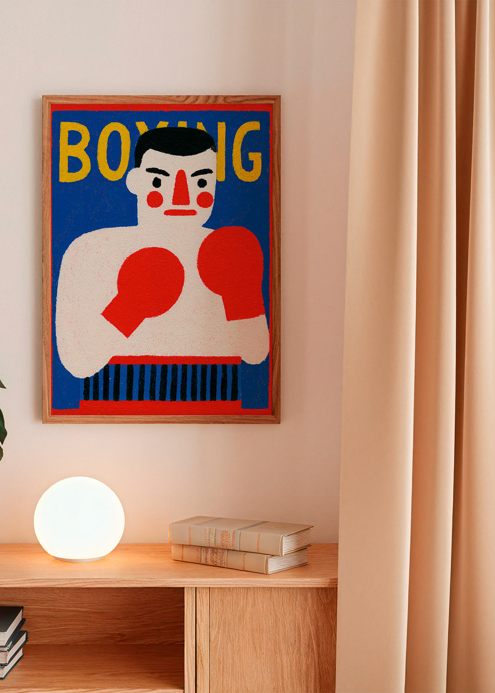Arte desportiva com boxeador ilustrado
