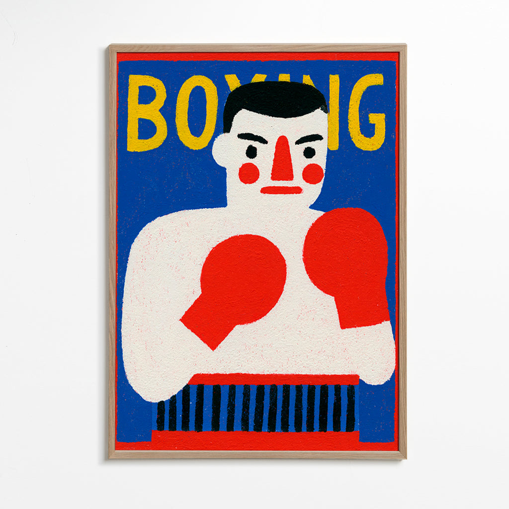 Arte desportiva com boxeador ilustrado