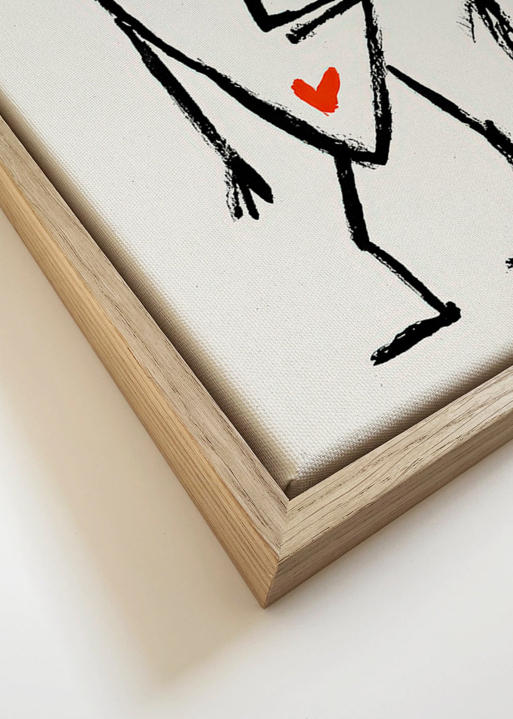 Arte abstrata rosto linear com coração vermelho