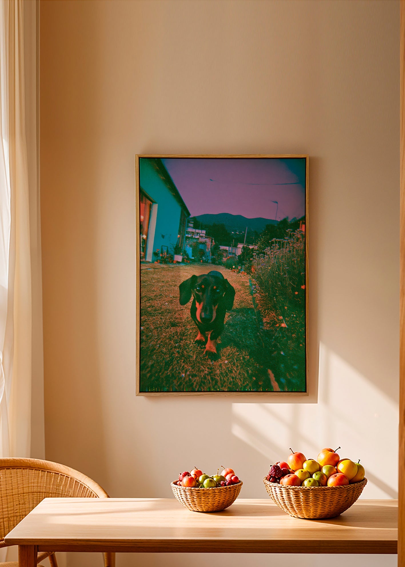 Fotografia de cão ao anoitecer