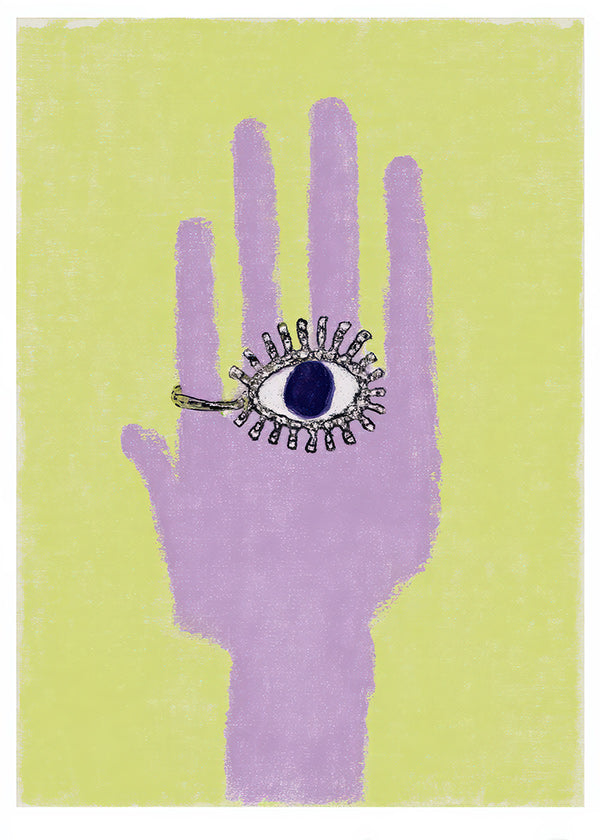 Ilustração de mão com olho na palma