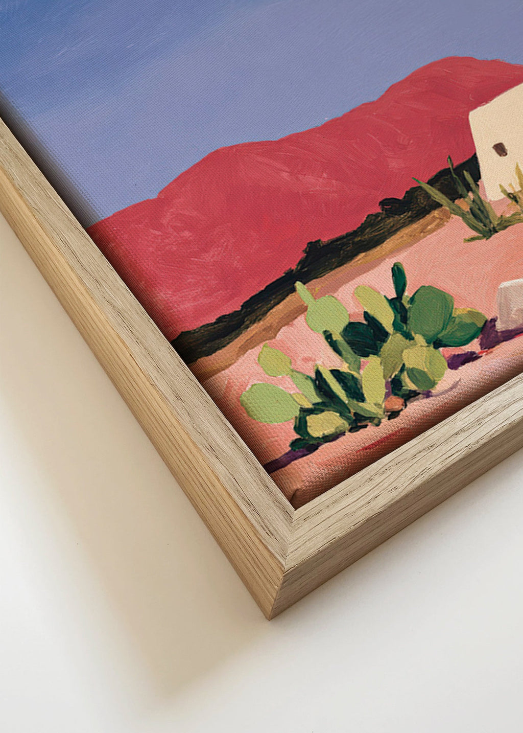 Arte paisagística: deserto com tenda e cactos