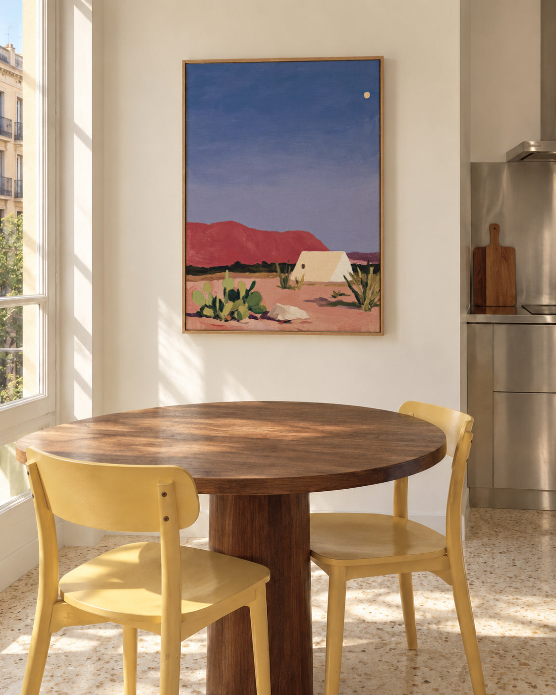 Desert Silence - Framed canvas in an interior