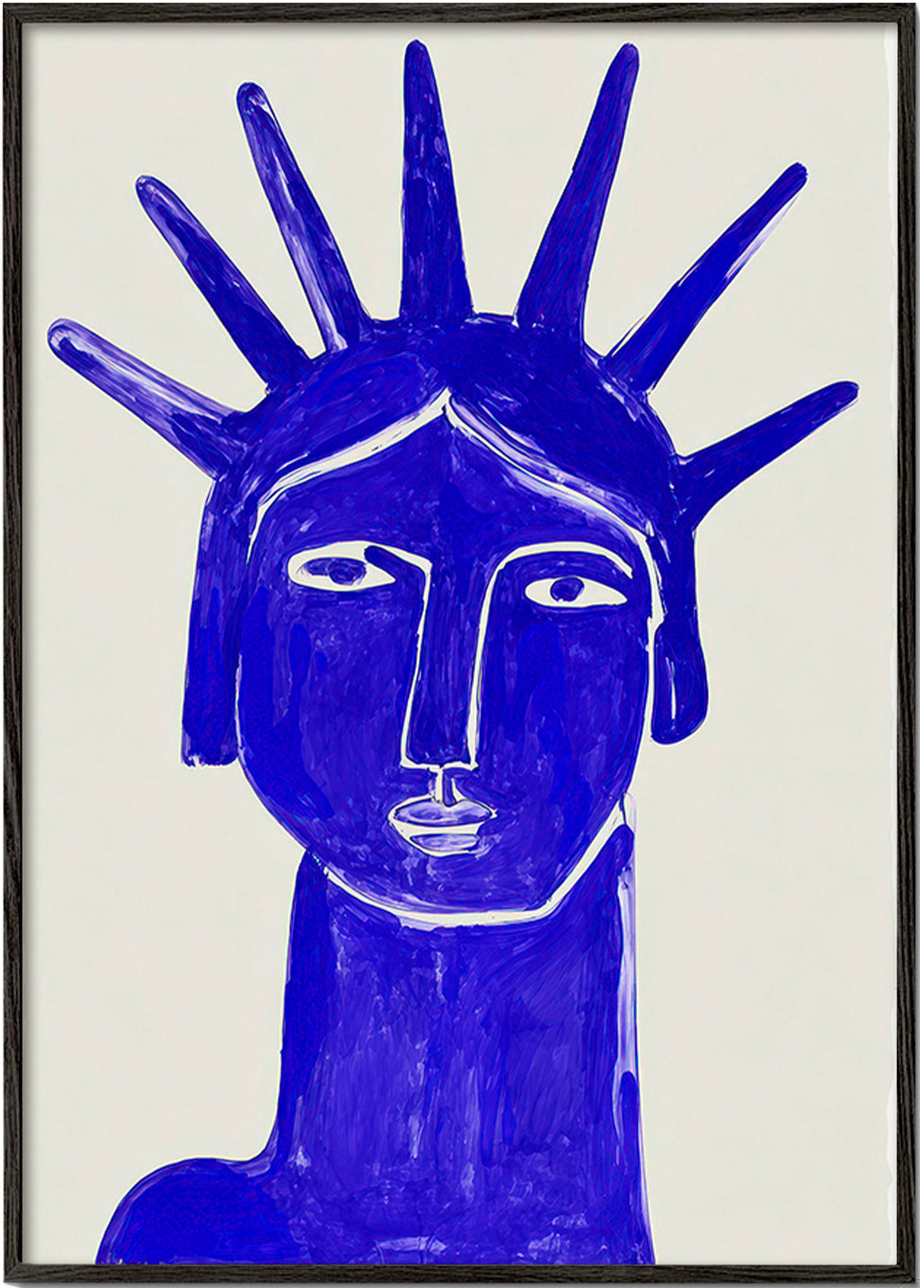 Ilustração rosto azul