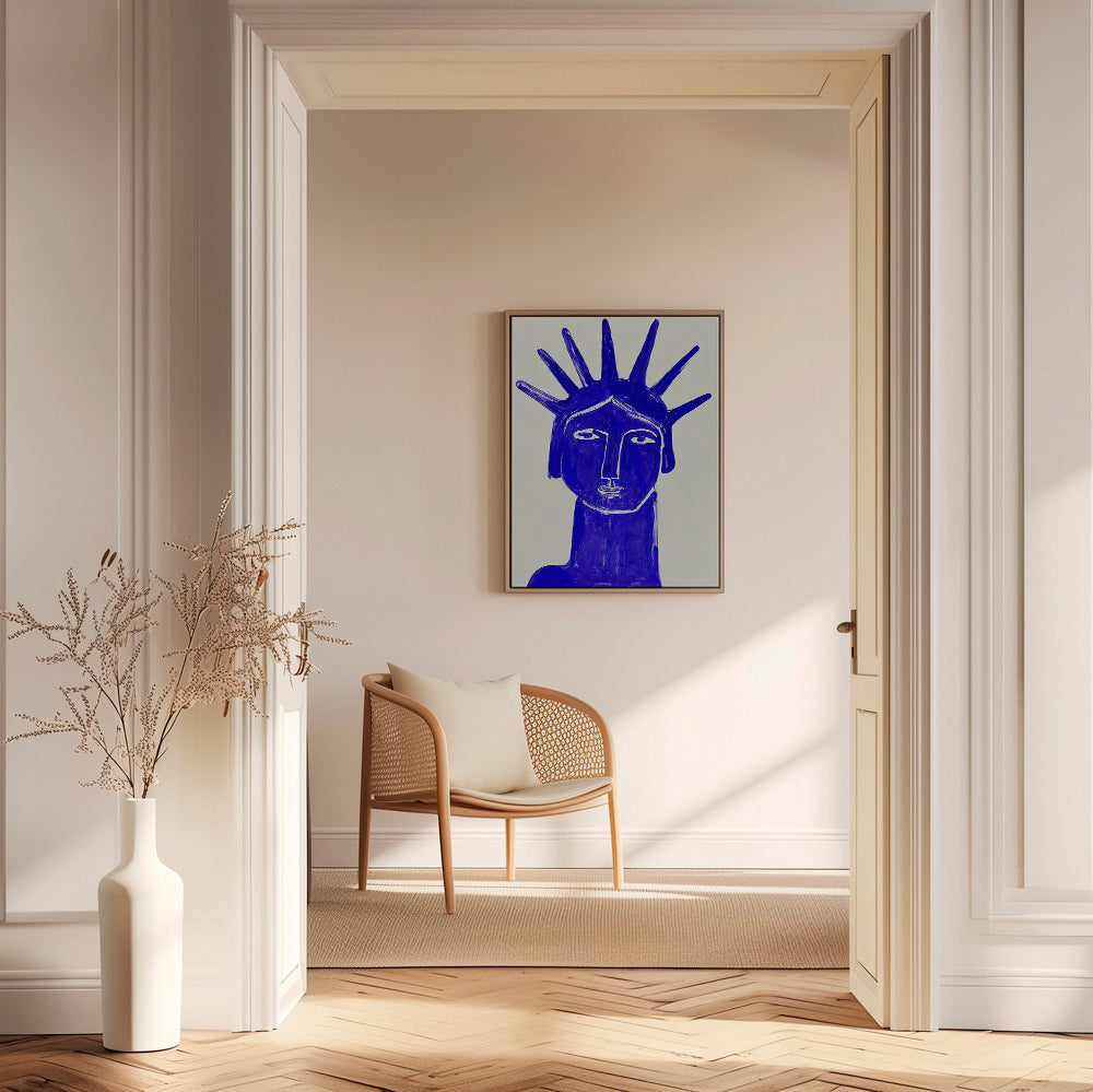 Ilustração rosto azul