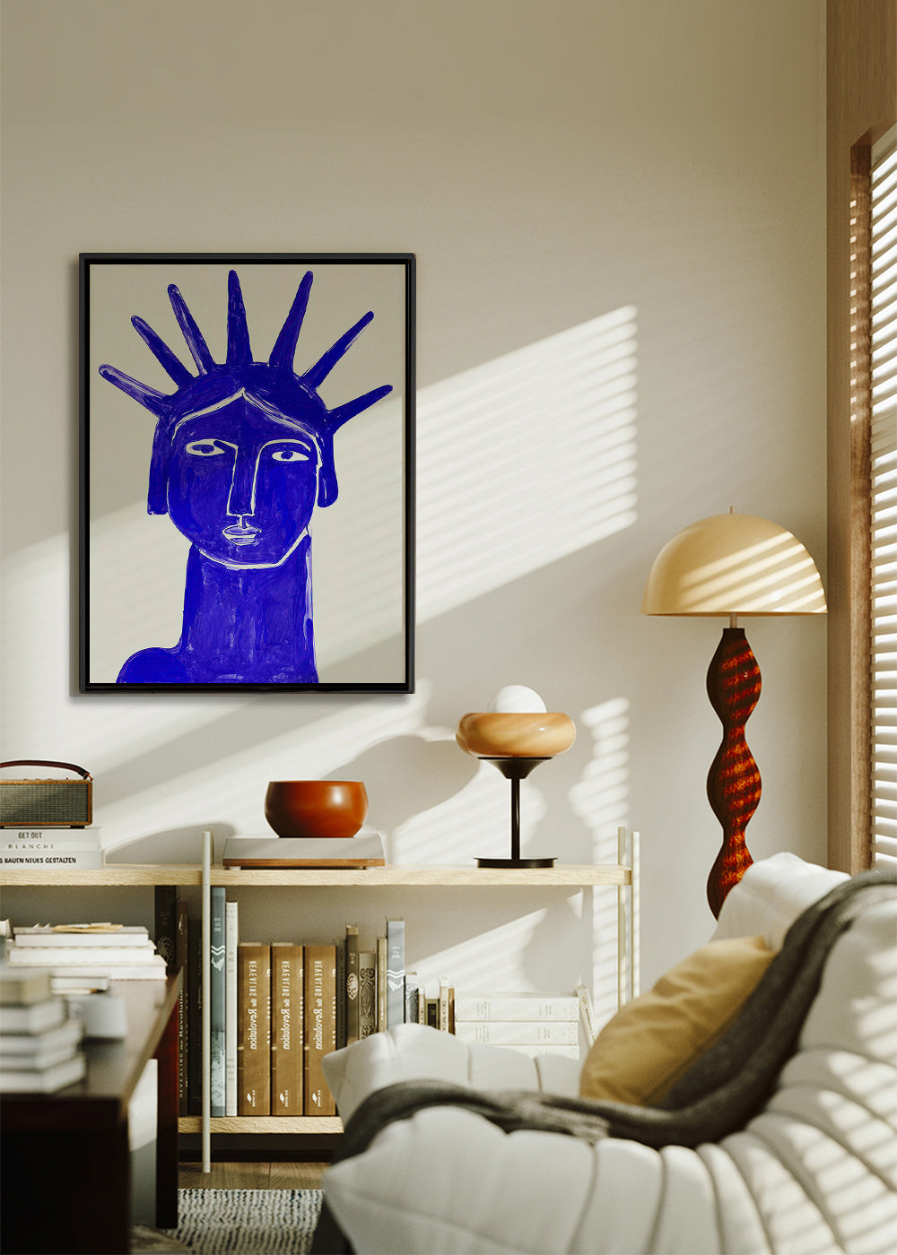 Ilustração rosto azul