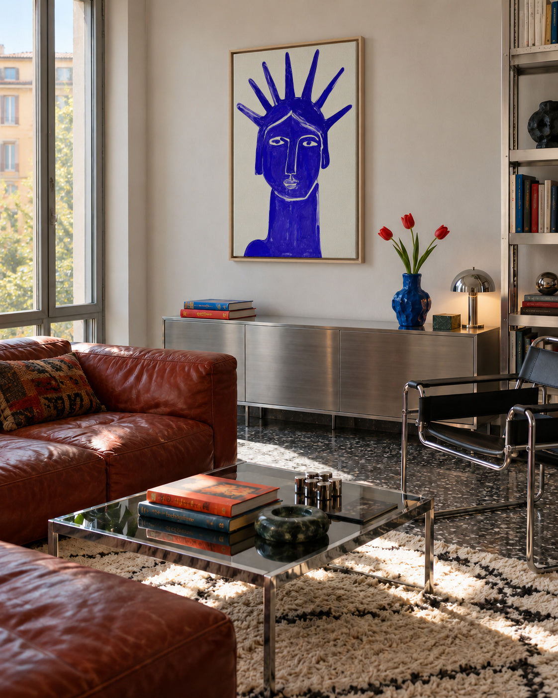 Electric Head - Framed canvas in an interior