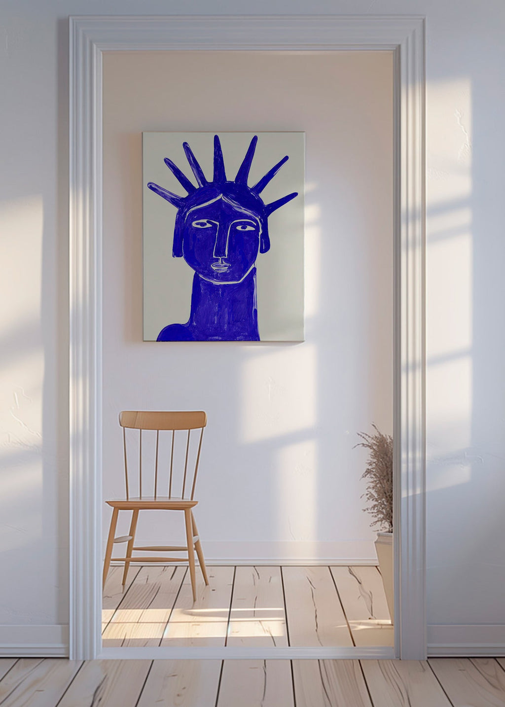 Ilustração rosto azul