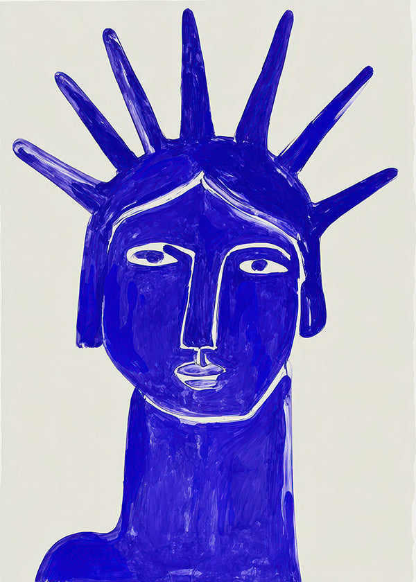 Ilustração rosto azul